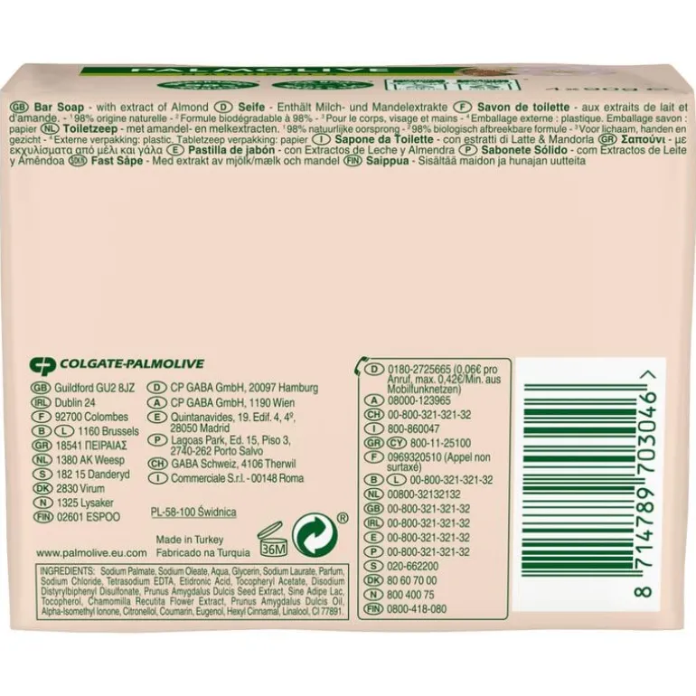 Palmolive Naturals Amandel Tabletzeep 4 x 90 GR