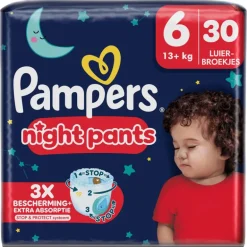 Pampers Baby Dry Night Pants Luierbroekjes Maat 6 13+ KG 30 Stuks