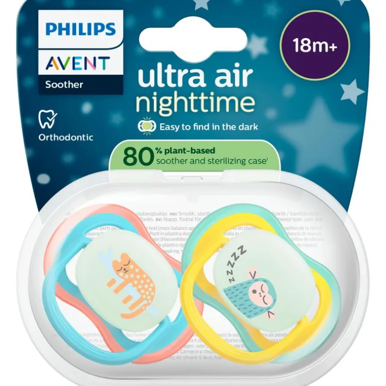 Philips Avent Fopspeen Ultra Air Night 18M+ Double Pack - SCF376/32