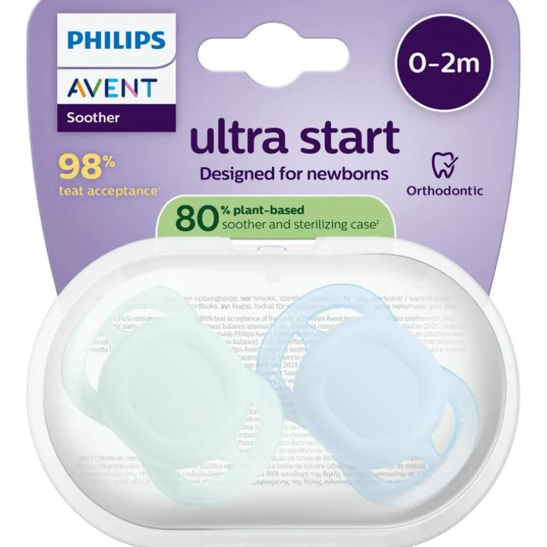 Philips Avent Fopspeen Ultra Start 0-2 M Double Pack Day 2 pack - mixed - SCF075/15