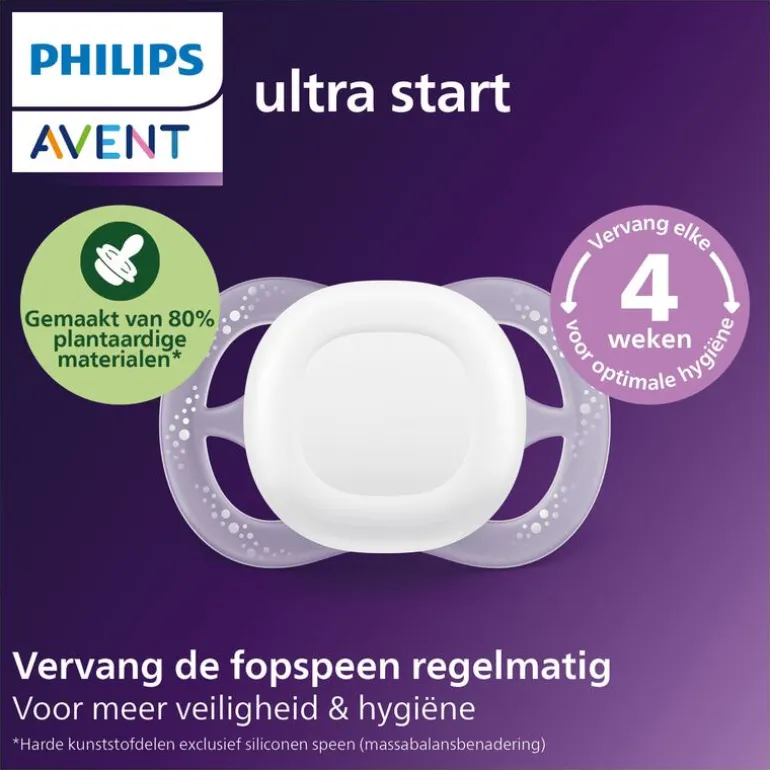 Philips Avent Fopspeen Ultra Start 0-2 M Double Pack Day 2 pack - mixed - SCF075/15