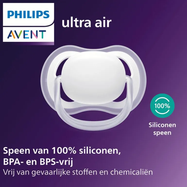 Philips Avent Fopspeen Ultra Air Night 0-6M Double Pack, mixed - SCF376/26
