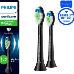 Philips Sonicare Optimal White Opzetborstel Zwart 2 pack - HX6062/88