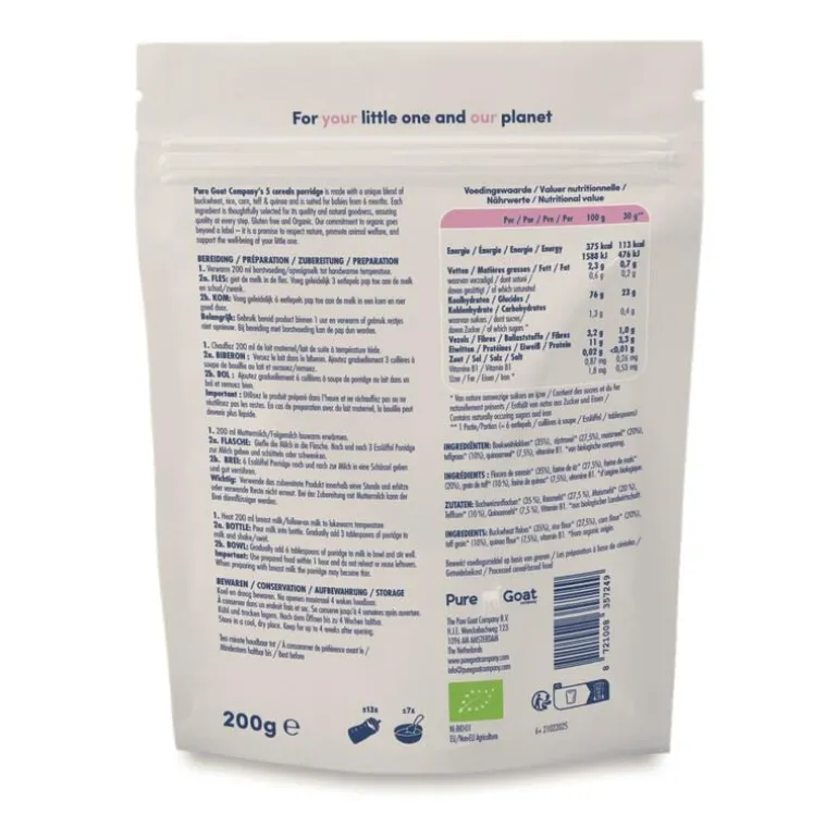 Pure Goat Company Pap 5-granen 6+M 200GR