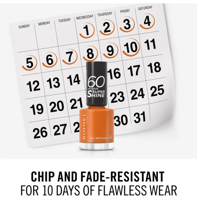 Rimmel London 60 Seconds Supershine Nagellak - Oranje - 151 Tan Lines & Good Times