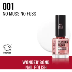 Rimmel London Wonder'Bond Care+Color Nagellak - Roze - 001 No Muss No Fuss