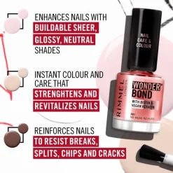 Rimmel London Wonder'Bond Care+Color Nagellak - Roze - 003 Slip Dress