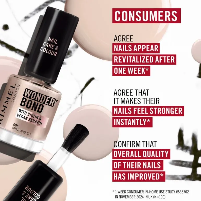 Rimmel London Wonder'Bond Care+Color Nagellak - Roze - 003 Slip Dress