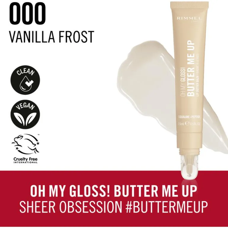 Rimmel Oh My Gloss Butter Me Up Lip Butter - Transparant - 000 Vanilla Frost
