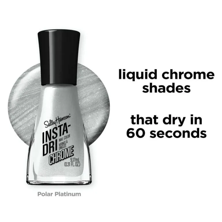 Sally Hansen Insta-Dri Chrome Nagellak - Zilver - 125 Polar Platinum