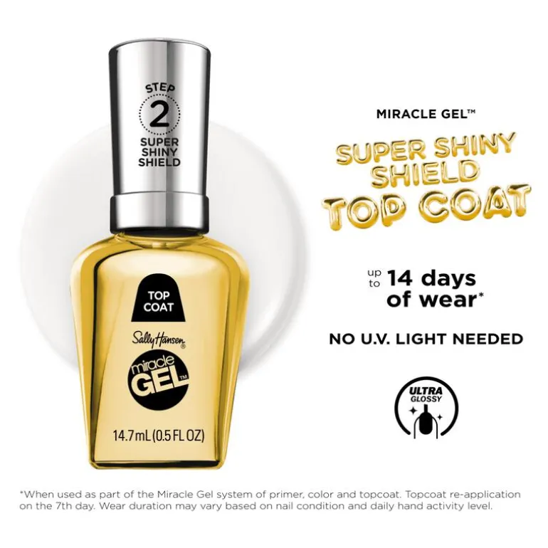 Sally Hansen Miracle Gel Top Coat - Transparant - 115 SuperShiny Shield