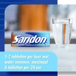 Saridon snel bij stevige hoofdpijn 20 tabletten