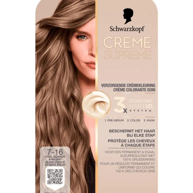 Schwarzkopf Creme Supreme Haarkleuring 7-16 Cool As Donkerblond