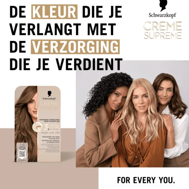 Schwarzkopf Creme Supreme Haarkleuring 7-0 Natuurlijk Donkerblond