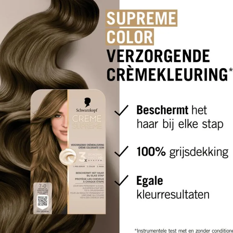 Schwarzkopf Creme Supreme Haarkleuring 7-0 Natuurlijk Donkerblond
