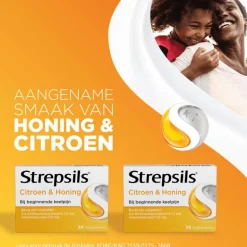 Strepsils Citroen & Honing Zuigtabletten 24 Stuks