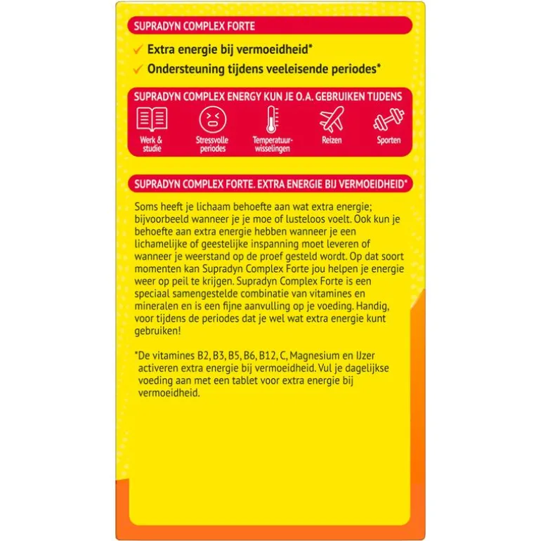 Supradyn Complex Forte Multivitamine Voor Extra Energie 95 Tabletten