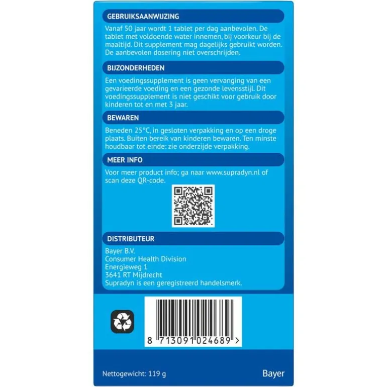 Supradyn Vital 50+ multivitamines voor vijftigplussers 95 tabletten