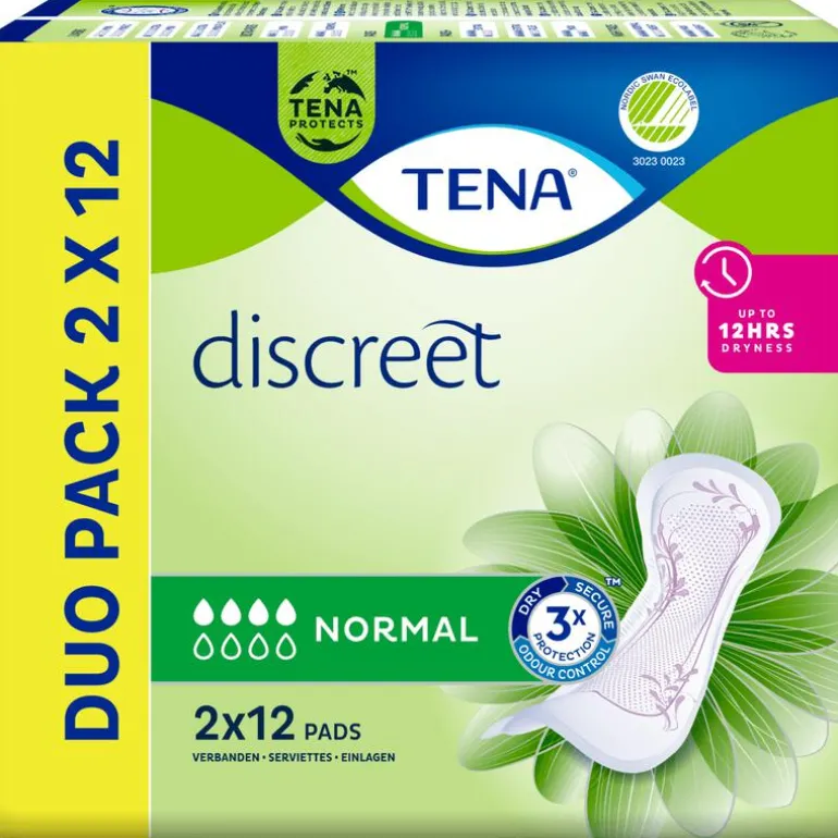 TENA Discreet Normal Verbanden Duopack 2x12 stuks