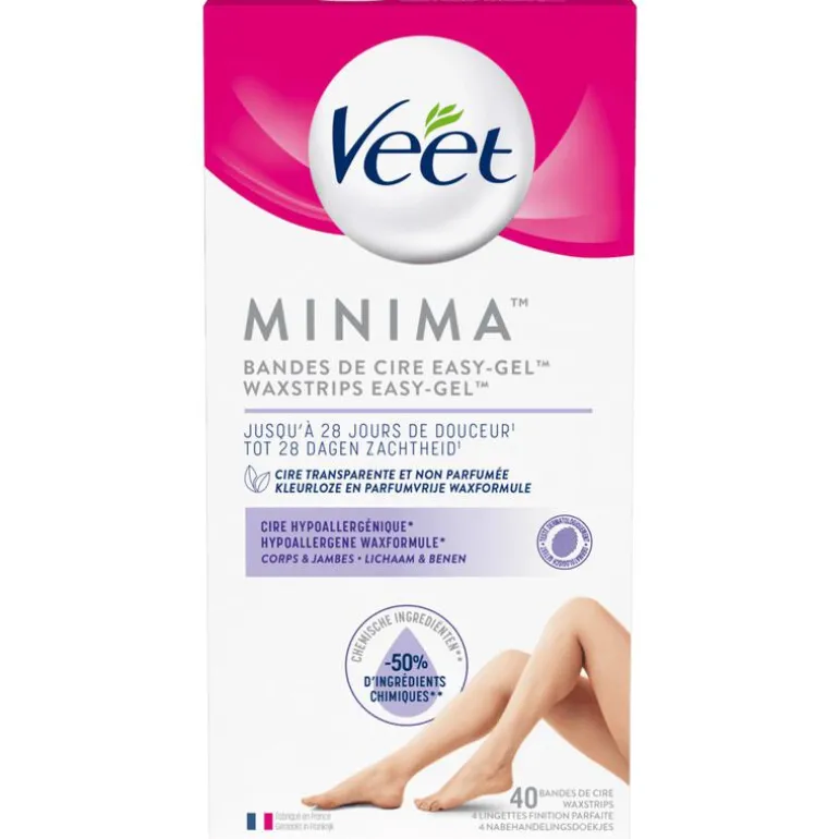 Veet Minima Ontharingsstrips Benen & Lichaam Hypoallergeen 40 stuks
