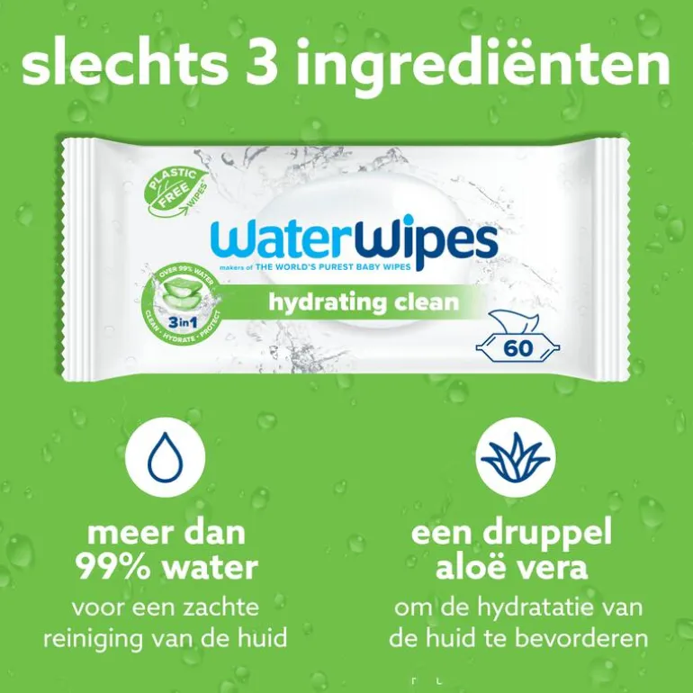 WaterWipes Billendoekjes Hydrating Clean 48 stuks
