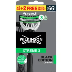 Wilkinson Sword Xtreme3 Black Edition Wegwerpmesjes 4+2 gratis